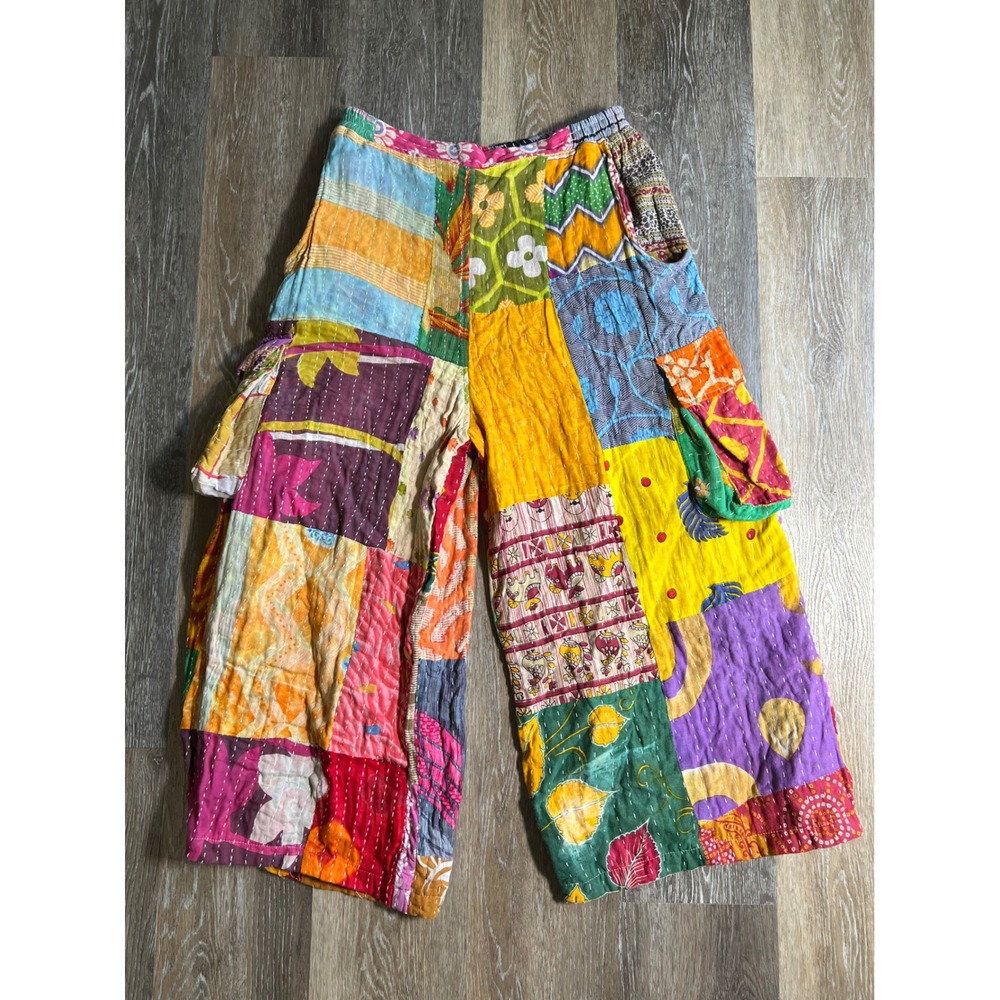 Earthbound Trading Co Patchwork Pants Womens XL M… - image 1
